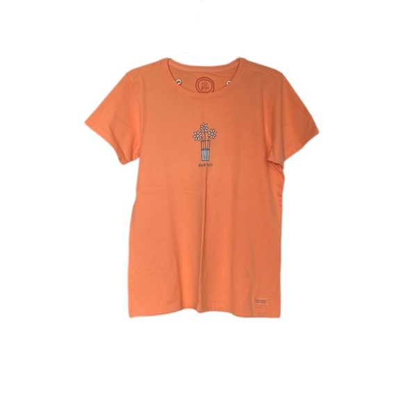 Life Is Good Orange Cotton Graphic Tee “ Half Full” Classic Fit Women’s Medium - Picture 3 of 10